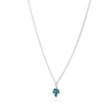 Load image into Gallery viewer, Three Leaf Marquis London Blue Topaz Necklace - Sterling Silver
