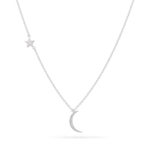 Load image into Gallery viewer, Moon and Star Necklace - Sterling Silver
