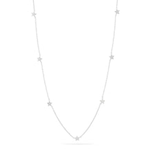 Load image into Gallery viewer, Short Star Station Necklace - Sterling Silver
