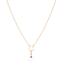 Load image into Gallery viewer, Serendipity February Birthstone Charm - 14k Yellow Gold, Amethyst
