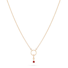 Load image into Gallery viewer, Serendipity January Birthstone Charm - 14k Yellow Gold, Garnet
