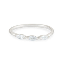Load image into Gallery viewer, Three Marquis White Topaz Ring - Sterling Silver
