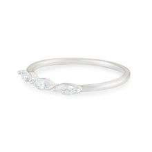 Load image into Gallery viewer, Three Marquis White Topaz Ring - Sterling Silver
