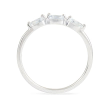 Load image into Gallery viewer, Three Marquis White Topaz Ring - Sterling Silver
