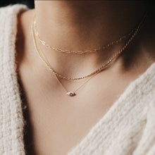 Load image into Gallery viewer, Theia Evil Eye Necklace - 14k Yellow Gold, Grey Diamond
