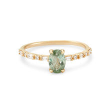 Load image into Gallery viewer, Vela One Of A Kind - 14k Yellow Gold, Mint Green Sapphire Ring
