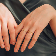Load image into Gallery viewer, Lean On Me Ring - 14k Yellow Gold, White Diamond
