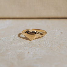 Load image into Gallery viewer, LOVELY HEART SIGNET RING - 14k YELLOW GOLD
