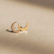 Load image into Gallery viewer, LUNAR MOON PHASE PAIR EARRING  - 14K YELLOW GOLD
