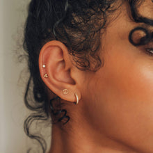 Load image into Gallery viewer, Shine On Hoop Earring - 14k Yellow Gold, White Diamond
