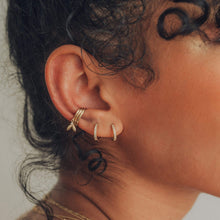 Load image into Gallery viewer, Shine On Hoop Earring - 14k Rose Gold, White Diamond
