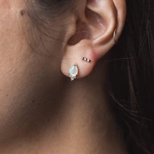 Load image into Gallery viewer, Row of 3 Dots Earrings - Sterling Silver
