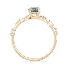 Load image into Gallery viewer, Belle Fleur One Of A Kind - 14K Yellow Gold, Bi-Colour Mint and Amber Round Sapphire Ring
