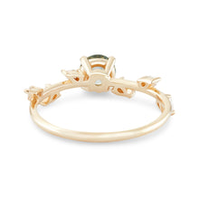 Load image into Gallery viewer, Belle Fleur One Of A Kind - 14K Yellow Gold, Bi-Colour Mint and Amber Round Sapphire Ring
