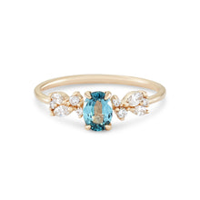 Load image into Gallery viewer, Budding Moon One Of A Kind - 14K Yellow Gold, Light Cerulean Blue Sapphire Ring
