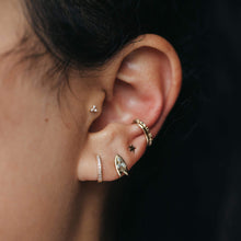 Load image into Gallery viewer, Cloudbreak Diamond Surfboard Earring - 14k Yellow Gold, White Diamond
