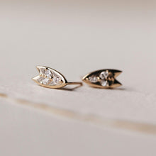 Load image into Gallery viewer, Cloudbreak Diamond Surfboard Earring - 14k Yellow Gold, White Diamond
