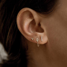 Load image into Gallery viewer, Tiny Align Diamond Bar Earring - 14k Rose Gold, White Diamond
