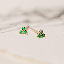Load image into Gallery viewer, Tripod Emerald Earring - 14k Yellow Gold, Emerald
