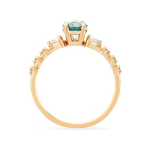 Load image into Gallery viewer, Eternal Harmony One of a Kind - 14k Yellow Gold, Seafoam Green Artist Cut Sapphire Ring
