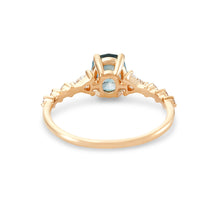 Load image into Gallery viewer, Eternal Harmony One of a Kind - 14k Yellow Gold, Seafoam Green Artist Cut Sapphire Ring
