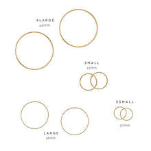 Load image into Gallery viewer, Every Day Hoops Sizes Yellow Gold
