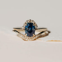 Load image into Gallery viewer, Honour Together One of a Kind - 14k Yellow Gold, Royal Blue Artist Cut Sapphire Ring

