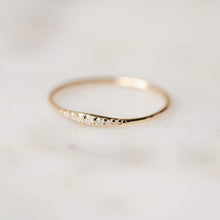 Load image into Gallery viewer, Horizon Ring - 14k Yellow Gold, White Diamond
