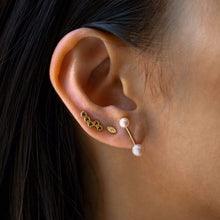 Load image into Gallery viewer, Majorette Pearl Bar Earrings - 14k Yellow Gold, Pearl
