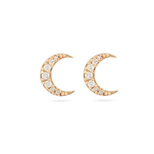 Load image into Gallery viewer, moonlight crescent earring 14k yellow gold
