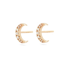 Load image into Gallery viewer, moonlight crescent earring 14k yellow gold
