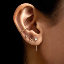 Load image into Gallery viewer, Opal Inkling Long L Shaped Post Earring - 14k Yellow Gold, Opal
