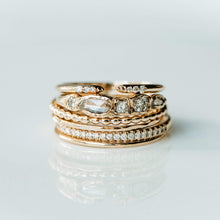 Load image into Gallery viewer, Horizon Cuff Ring - 14k Yellow Gold, White Diamond
