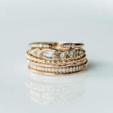 Load image into Gallery viewer, Horizon Cuff Ring - 14k Rose Gold, White Diamond

