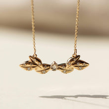 Load image into Gallery viewer, Resilience Diamond Leaf Necklace - 14k Yellow Gold, White Diamond
