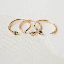 Load image into Gallery viewer, Revival Emerald Snake Ring - 14k Yellow Gold
