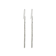 Load image into Gallery viewer, Sterling Silver Hammered Bar Drop Earrings
