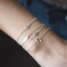 Load image into Gallery viewer, Sterling Silver Tiny Wishbone Bracelet
