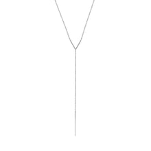 Load image into Gallery viewer, Sterling Silver V and Bar Lariat Necklace
