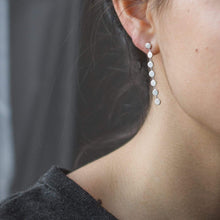 Load image into Gallery viewer, Sterling Silver Row of 7 Dots Earrings
