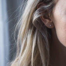 Load image into Gallery viewer, Tiny Triangle Earrings - Sterling Silver
