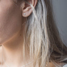 Load image into Gallery viewer, Sterling Silver Tiny 3 Disc Earrings
