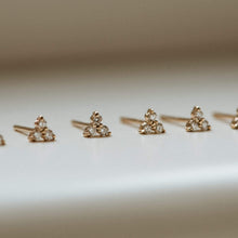 Load image into Gallery viewer, Tripod Diamond Earring - 14k Yellow Gold, White Diamond
