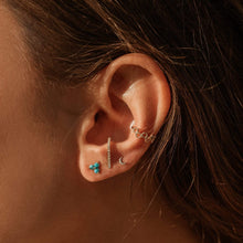 Load image into Gallery viewer, Turquoise Tripod Earring - 14k Yellow Gold, Turquoise
