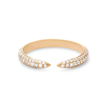 Load image into Gallery viewer, Twin Flame Ring - 14k Yellow Gold, White Diamond
