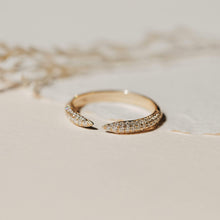 Load image into Gallery viewer, Twin Flame Ring - 14k Yellow Gold, White Diamond
