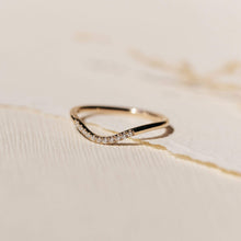 Load image into Gallery viewer, Wave Eternity Ring - 14k Rose Gold, White Diamond
