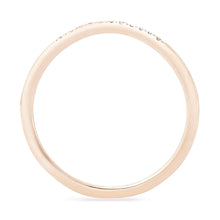 Load image into Gallery viewer, wave eternity ring 14k rose gold white diamond
