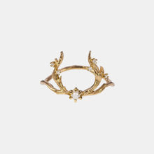 Load image into Gallery viewer, White Guardian Ring - 14k Yellow Gold, White Pearl, White Diamonds
